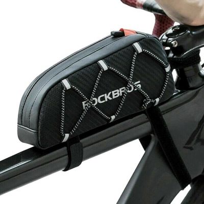 3. Rockbros 039BK 1 l bike frame bag with braided design – black