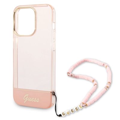 5. Guess GUHCP14LHGCOHP iPhone 14 Pro 6.1" pink/pink hardcase Translucent Pearl Strap