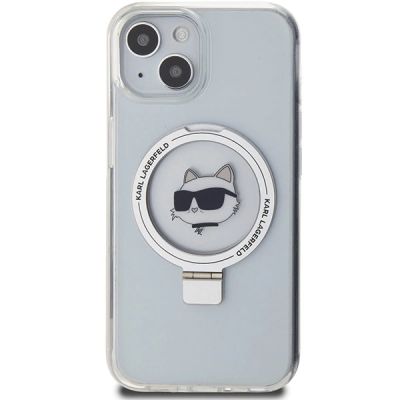 3. Karl Lagerfeld KLHMP15SHMRSCHH iPhone 15 6.1" white/white hardcase Ring Stand Choupette Head MagSafe