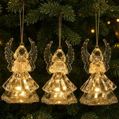 3. DECORATIVE ANGEL ACRYLIC 9CM LED 3 PCS