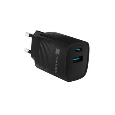 6. NATEC CHARGER RIBERA GAN 1X USB-A + 1X USB-C 30W BLACK NUC-2141