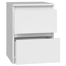 M2 MALWA BEDSIDE TABLE 2 DRAWERS WHITE