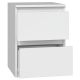 M2 MALWA BEDSIDE TABLE 2 DRAWERS WHITE