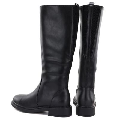 5. Women's leather boots, classic black Sergio Leone KZ-528-S