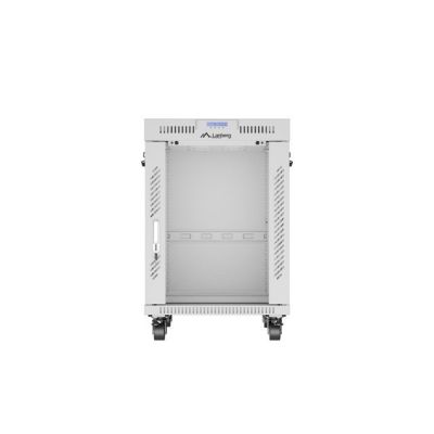7. 19" 15U 600x800 gray glass door LCD installation rack cabinet Lanberg (Flat Pack) V2