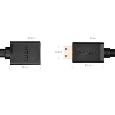 5. Ugreen adapter cable HDMI (female) - mini HDMI (male) 4K 60 Hz Ethernet HEC ARC audio 32 channels 22 cm black (20137)
