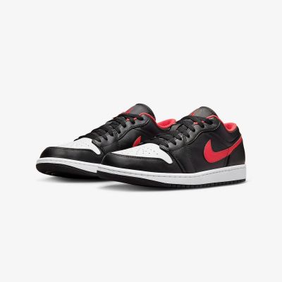3. Air Jordan 1 LOW Black/Fire Red/White sports shoes - 553558-063