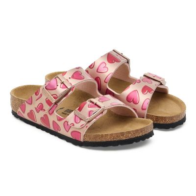 3. Birkenstock ARIZONA KIDS BS 1030434 ELECTRIC METALLIC COPPER HEARTS flip-flops (standard width)
