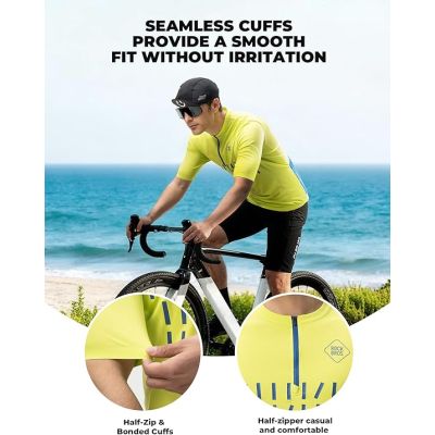2. Rockbros Men's Fluorescent Cycling Jersey L