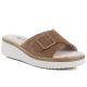 2. Women's brown leather wedge sandals S.Barski 7002