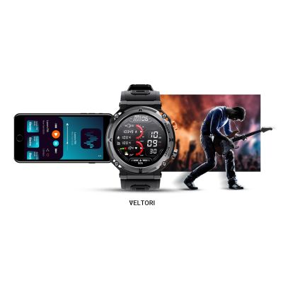 23. VELTORI VT130-1 Smartwatch Black Silicone Strap