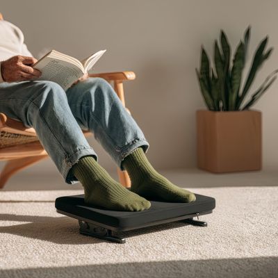 18. MACLEAN ERGONOMIC FOOTREST, SMOOTHLY ADJUSTABLE ANGLE WITH CUSHION MC-460