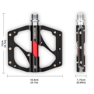 9. Rockbros 2020-12BBK Platform Aluminum Bicycle Pedals - Black
