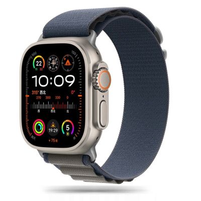 7. Tech-Protect Nylon Pro Strap for Apple Watch 4 / 5 / 6 / 7 / 8 / 9 / SE / Ultra 1 / 2 (42/44/45/49 mm) - Blue-Gray