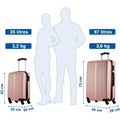 47. SET OF 2 SUITCASE 18 AND 26 INCHES SLAZENGER ROSE GOLD