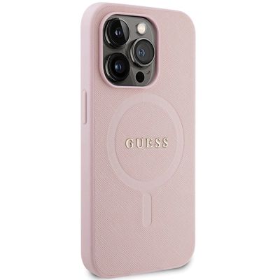 4. Guess GUHMP13LPSAHMCP case for iPhone 13 Pro / 13 - pink Saffiano MagSafe