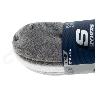 2. Skechers 3pk Mens Qtr Colorbloc Socks S118998-GRY Gray 43-46