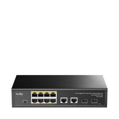 5. CUDY GS1010PS2 8-port GbE PoE Switch with 2 ports