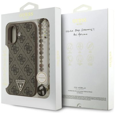 8. Guess 4G Strap Triangle Logo MagSafe case for iPhone 17 - brown