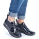 71. Rieker W R474 snakeskin leather ankle boots black