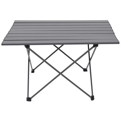 13. FOLDING TABLE 68x46x40CM GREY ALUMINUM IN A COVER