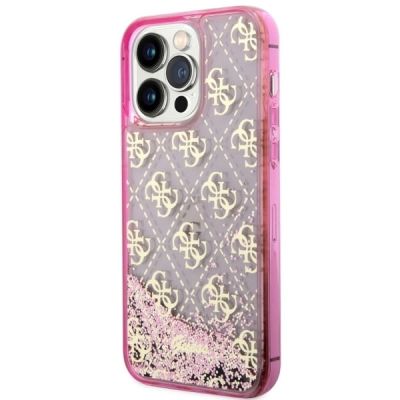 2. Guess GUHCP14LLC4PSGP iPhone 14 Pro 6.1" pink/pink hardcase Liquid Glitter 4G Transculent