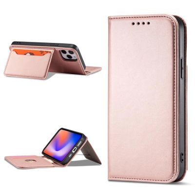 12. Magnet Card Case for iPhone 12 Pro Pouch Card Wallet Card Stand Pink