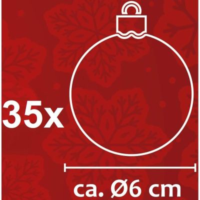9. DECORATIVE PLASTIC BALL 6CM SET 35 PCS RED