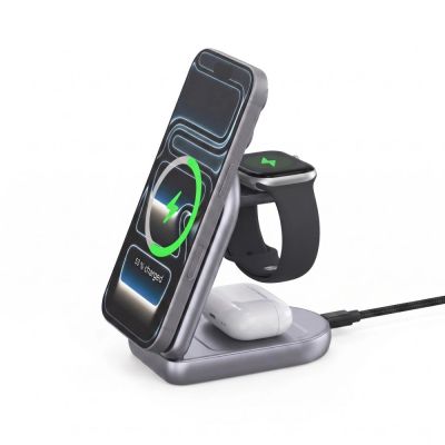 5. Tech-Protect A53 3in1 MagSafe 25W QI2.2 Wireless Charger - Dark Gray