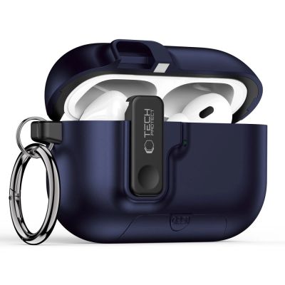 2. Tech-Protect Slim Hook Case for AirPods Pro 3 - Navy Blue