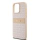 12. DKNY Leather Mono Stripe & Metal Logo case for iPhone 15 Pro Max - pink