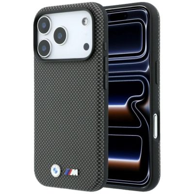 BMW M Quadrille Kevlar Metal Logo MagSafe Case for iPhone 17 Pro / 18 Pro - Gray