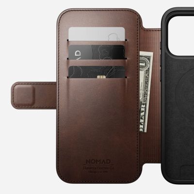 7. Nomad Modern Leather Folio Cell Phone Case 16cm (6.3") Brown