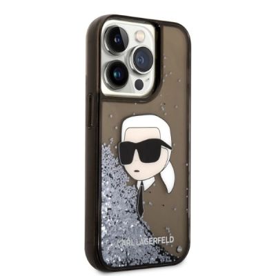 4. Karl Lagerfeld KLHCP14LLNKHCK iPhone 14 Pro 6.1" black/black hardcase Glitter Karl Head