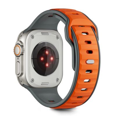 2. Tech-Protect IconBand Line Strap for Apple Watch 44 / 45 / 46 / 49 mm - Gray-Orange