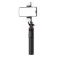 9. Selfie stick WC12YDS 1.3m aluminum alloy telescopic tripod with dual lamp and phone holder - black