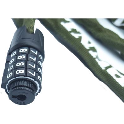 4. DUNLOP BICYCLE LOCK CHAIN WITH CODE 120CM LENGTH - KHAKY