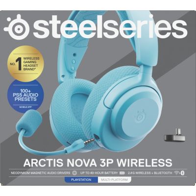 16. Steelseries Arctis Nova 3P Wireless headphones for Playstation, Aqua