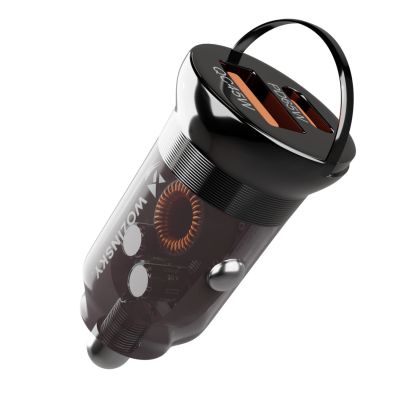 2. Wozinsky 65W Car Charger USB-C PD 65W / USB-A 45W QC 3.0 - Black