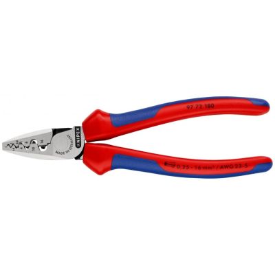 5. Knipex 97 72 180 Cable Crimping Tool Pocket Knife Blue, Red, Silver