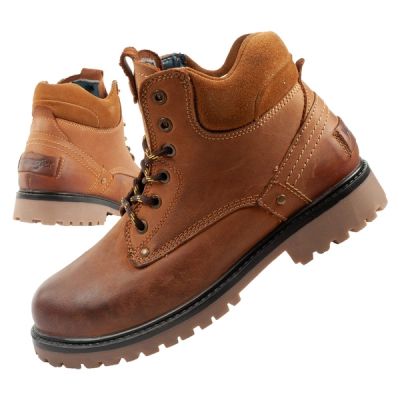 Wrangler Yuma men's boots, Chelsea boots, elegant leather, brown, white