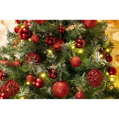 40. DECORATIVE PLASTIC BALL 6CM SET 35 PCS RED