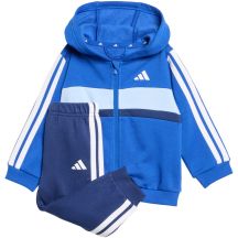 adidas Essentials Tiberio 3 Stripes Fleece Tracksuit for Kids Blue KC6004