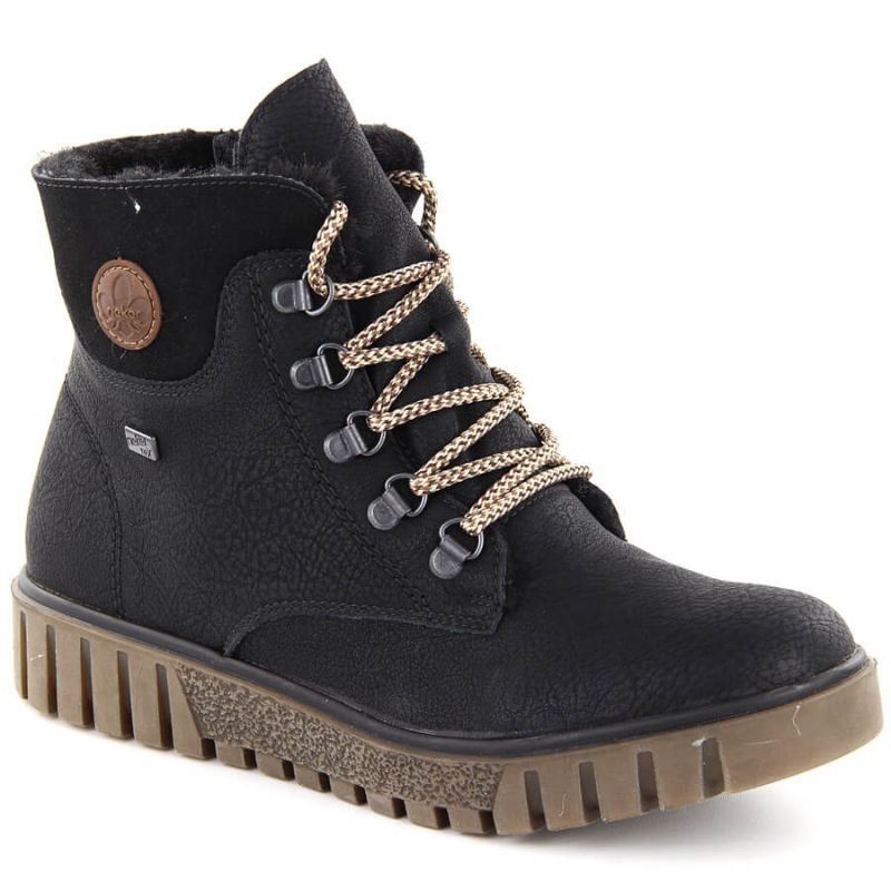 20. Waterproof black women's hiking ankle boots Rieker Y3433-00