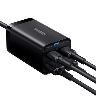 8. Baseus GaN3 Pro fast charger GaN 2 x USB Type C / 2 x USB 65W PD, QC4.0+, AFC, PPS + cable USB Type C - USB Type C 1m black (CCGP040101)