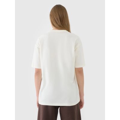4. Women's oversize plain T-shirt 4F 4FRSS25TTSHF2694-11S