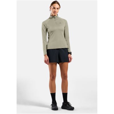 6. Women's Odlo ESSENTIAL 1/2 ZIP Mid Layer Top, Grey