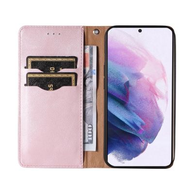9. Magnet Strap Case Case for Samsung Galaxy S22 + (S22 Plus) Pouch Wallet + Mini Lanyard Pendant Pink
