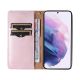 9. Magnet Strap Case Case for Samsung Galaxy S22 + (S22 Plus) Pouch Wallet + Mini Lanyard Pendant Pink