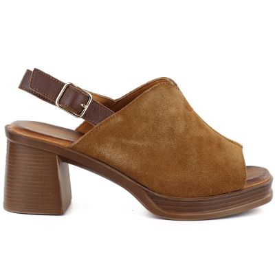 2. Women's leather suede high-heeled sandals Vinceza 26-39995